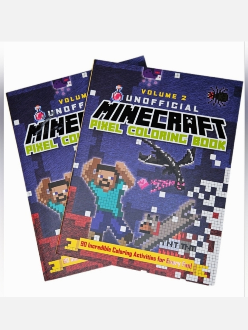 NWT 2 Pack The Unofficial Minecraft Pixel Coloring Books Volume 2